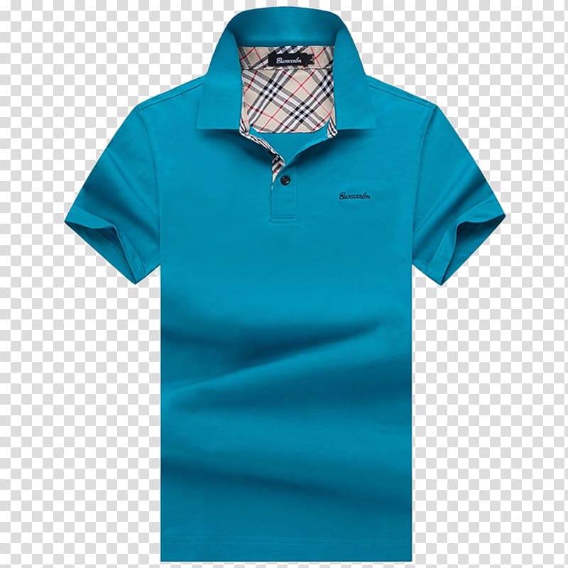 T-shirt Polo shirt Sleeve Collar Shop, Blue gentleman T-shirt transparent background PNG clipart
