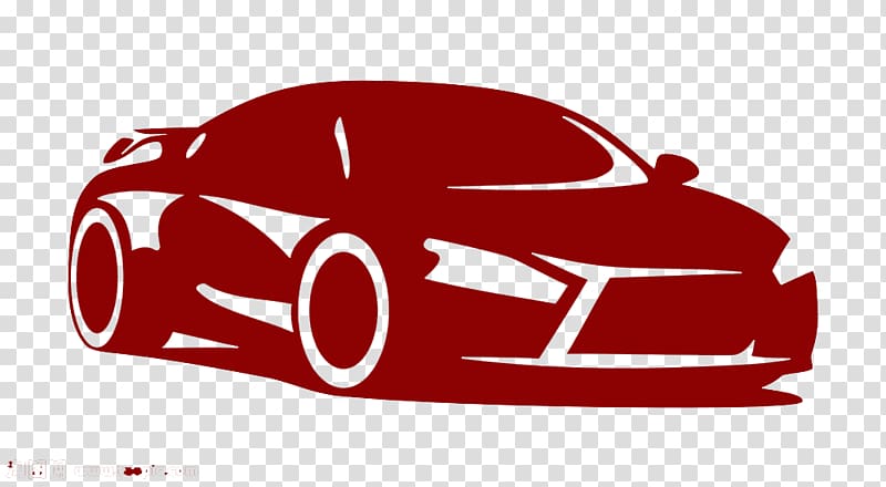 red coupe animated illustration, Sports car Silhouette Car tuning, Wine red car icon high-definition buckle material transparent background PNG clipart