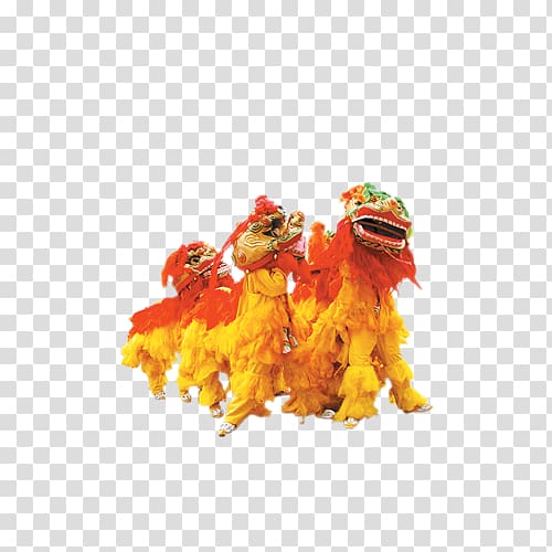 Lion dance Dragon dance Folk dance Chinese New Year, Lion transparent background PNG clipart