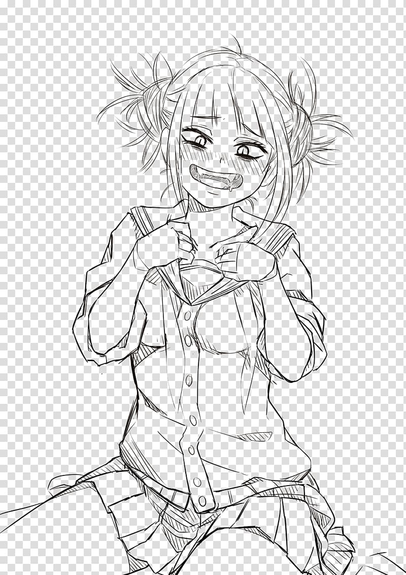 Line art My Hero Academia Toga Drawing Fan art, Himiko Toga transparent background PNG clipart