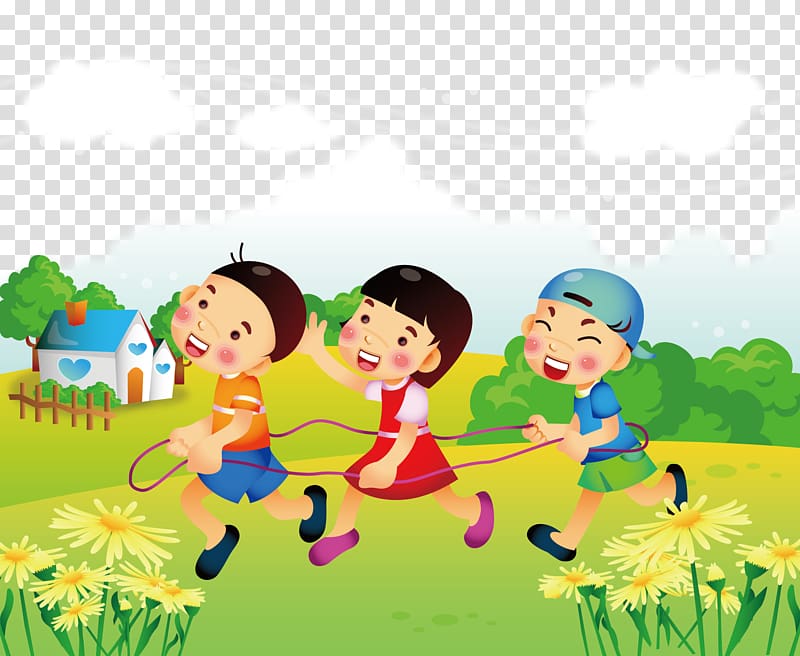 Child Cartoon , Jump rope transparent background PNG clipart