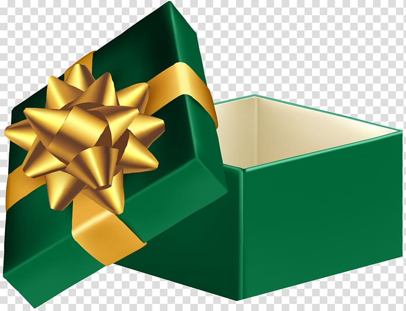Gift Box , Green Open Gift Box transparent background PNG clipart