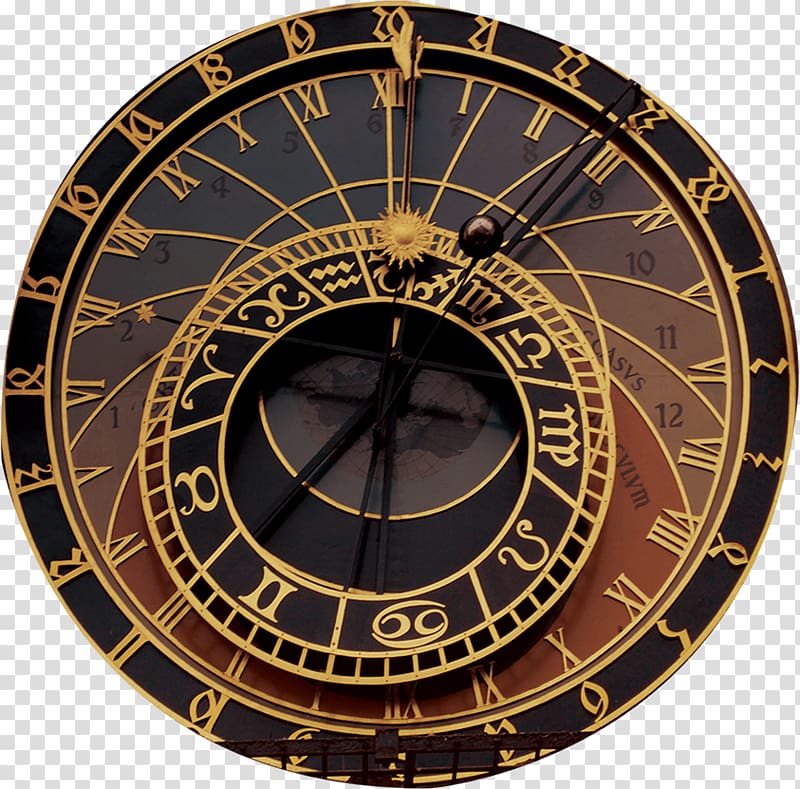 Prague astronomical clock Marc Zawel, Ancient clock color Europe transparent background PNG clipart
