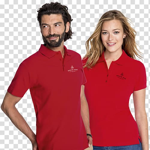T-shirt Polo shirt Piqué Sleeve, red polo transparent background PNG clipart