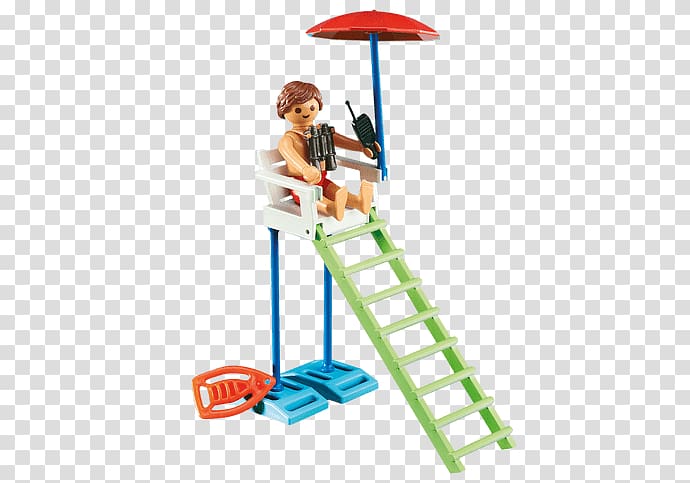 lifeguard toy, Playmobil Waterpark transparent background PNG clipart