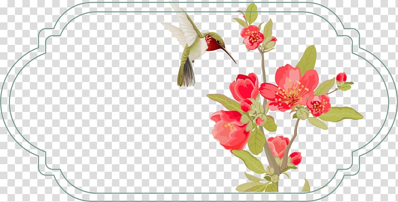 Poster Floral design frame, Posters creative bird box transparent background PNG clipart