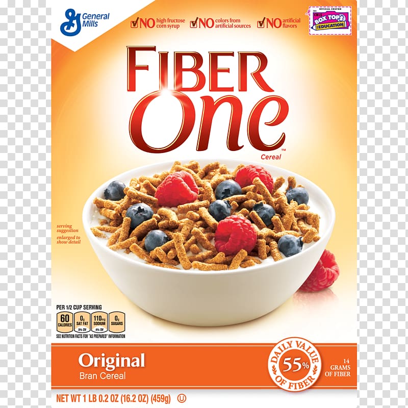 Breakfast cereal General Mills Fiber One Bran Cereal General Mills Fiber One Ready-to-eat Honey Clusters Cereals Whole grain, cereal grains transparent background PNG clipart