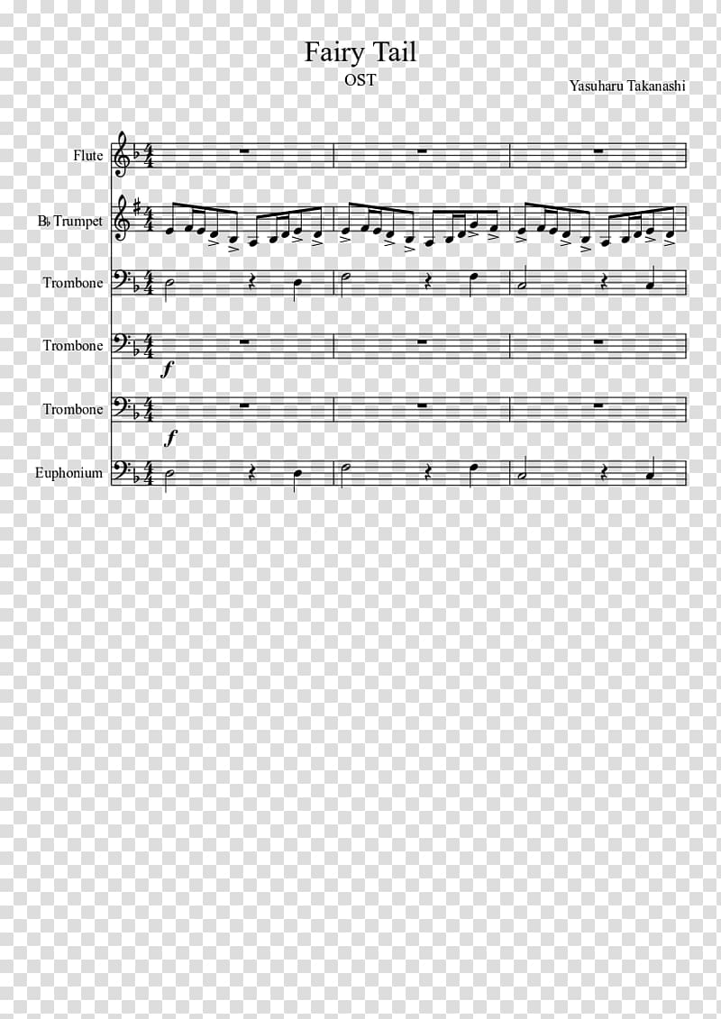 Sheet Music Trumpet Theme Music Fairy Tail Trumpet And Saxophone