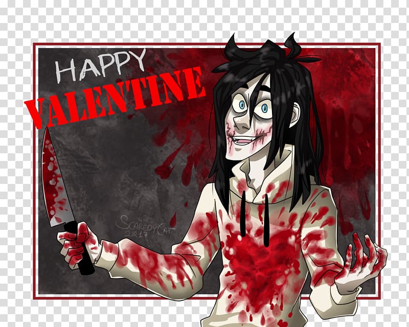 Valentine's Day Creepypasta Jeff the Killer Slasher YouTube, valentine's day transparent background PNG clipart