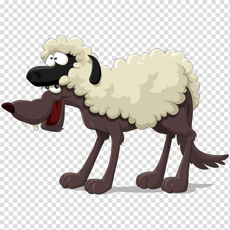Gray wolf Sheep The Boy Who Cried Wolf , Sheep transparent background PNG clipart