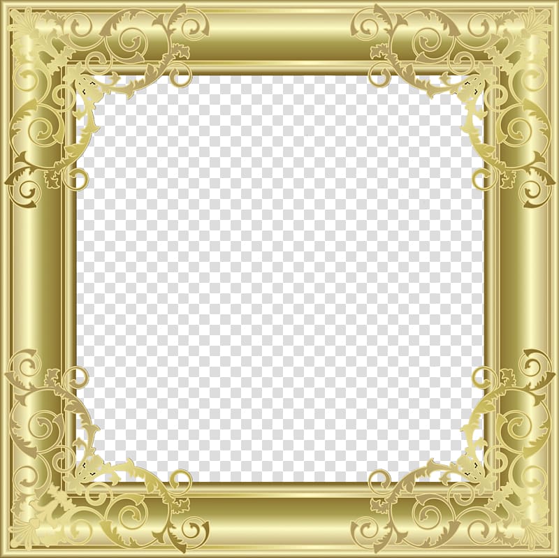 Frames Gold , gold border transparent background PNG clipart