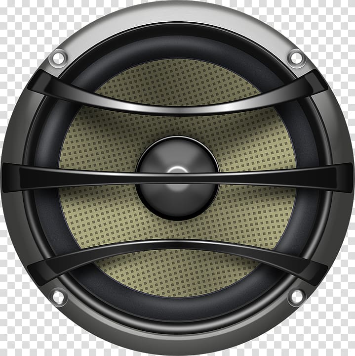 round gray subwoofer, Subwoofer Loudspeaker , speaker transparent background PNG clipart