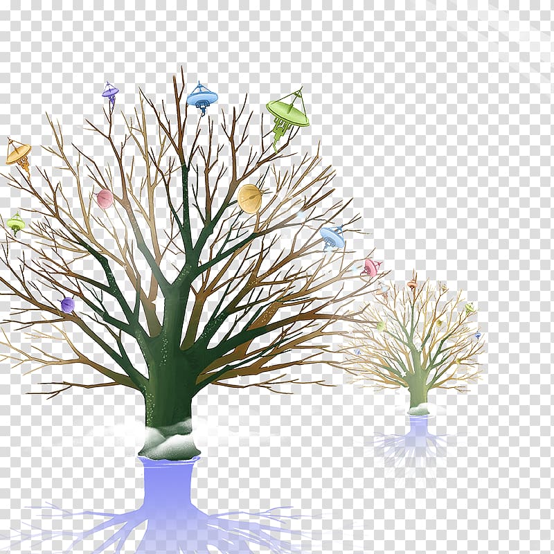 Tree Cartoon, Winter trees transparent background PNG clipart