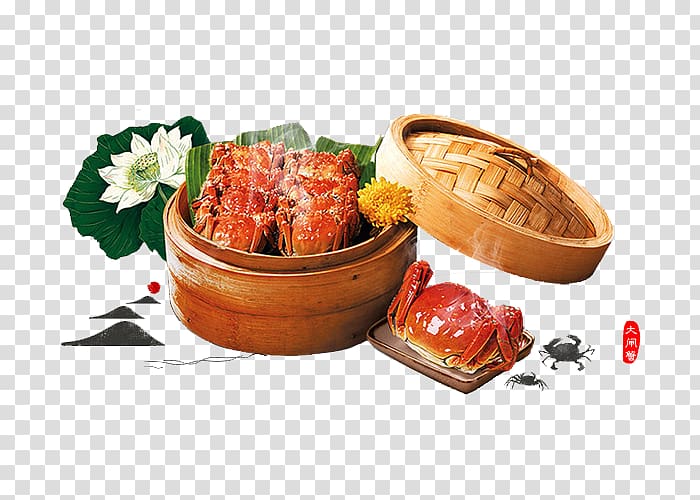 Yangcheng Lake Chinese mitten crab Mooncake Gucheng Lake, Crabs renderings transparent background PNG clipart