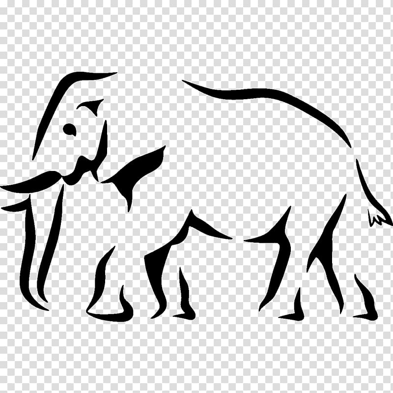 Stencil Silhouette Art, elephants transparent background PNG clipart