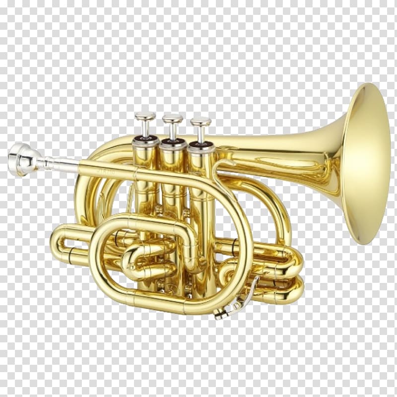 Pocket trumpet Brass Instruments Cornet Musical Instruments, pocket transparent background PNG clipart