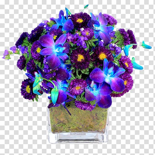 Flower bouquet Cut flowers Violet Orchids, hortensia transparent background PNG clipart