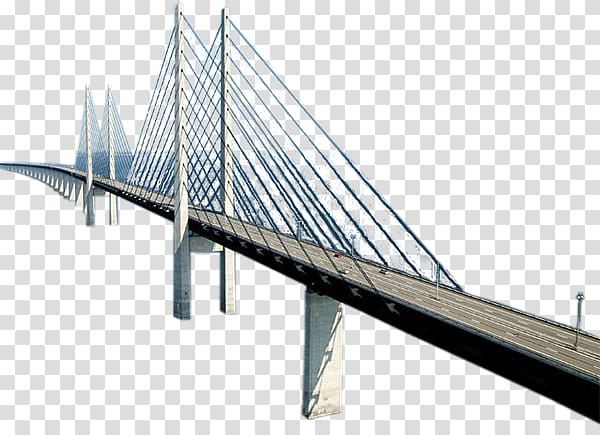 white suspension bridge art, Logistics Cable-stayed bridge Professional Girder bridge, bridge transparent background PNG clipart
