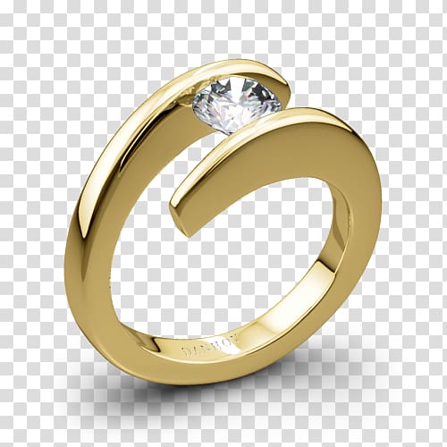 Engagement ring Solitaire Tension ring Diamond, couple rings transparent background PNG clipart
