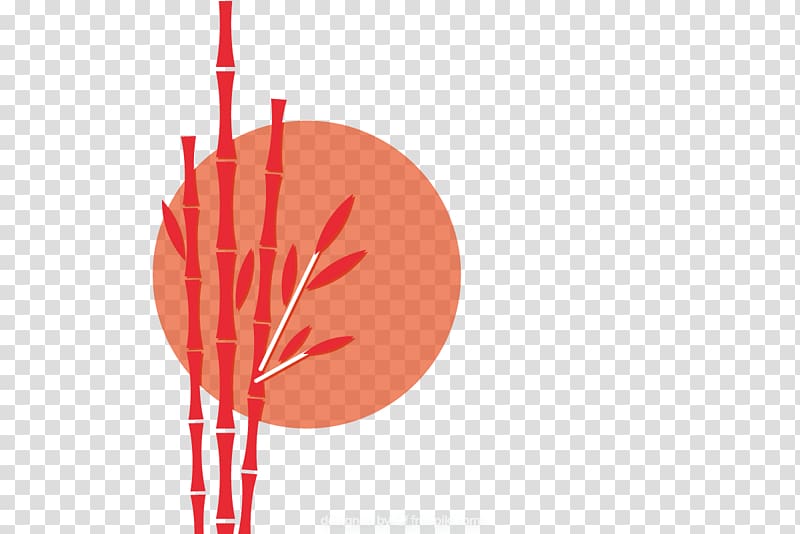 red bamboo grass illustration, Japan Icon, Japanese elements transparent background PNG clipart