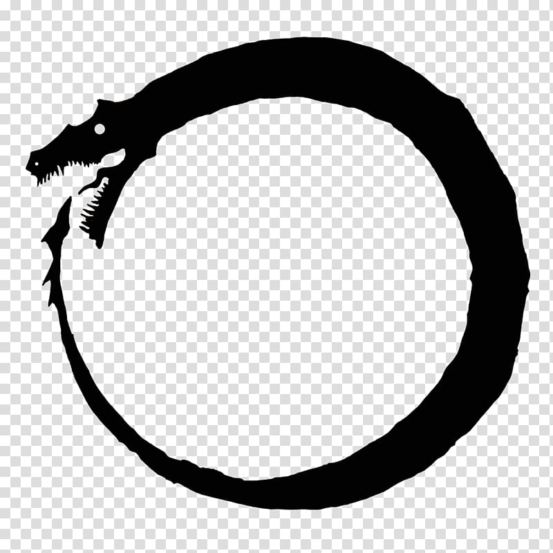 black dragon illustration, Ouroboros Symbol , ace transparent background PNG clipart