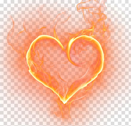 heart-shaped hand-painted fire transparent background PNG clipart