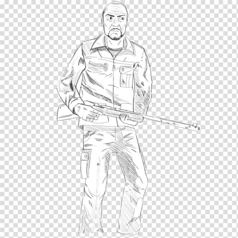 Drawing Line art Sleeve Sketch, Walking Dead transparent background PNG clipart