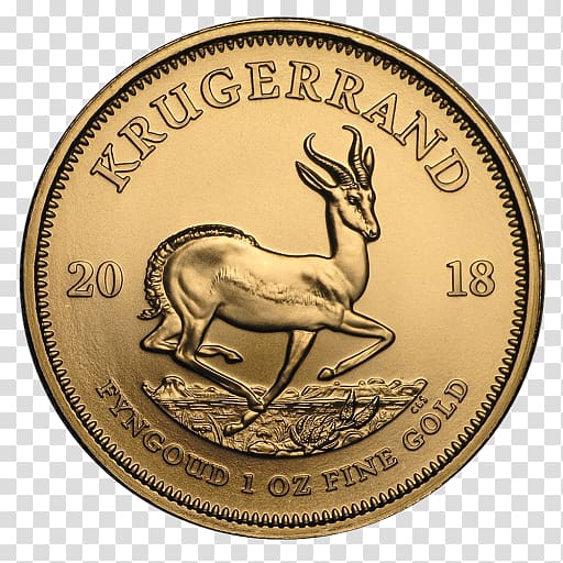 Krugerrand Gold coin Bullion coin, gold transparent background PNG clipart