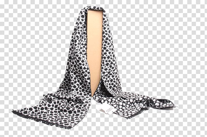 Scarf Designer Silk, Black brushed silk leopard scarves transparent background PNG clipart