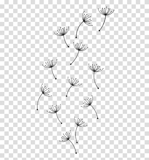 Dandelion Herbaceous plant Illustration, Floating dandelion transparent background PNG clipart
