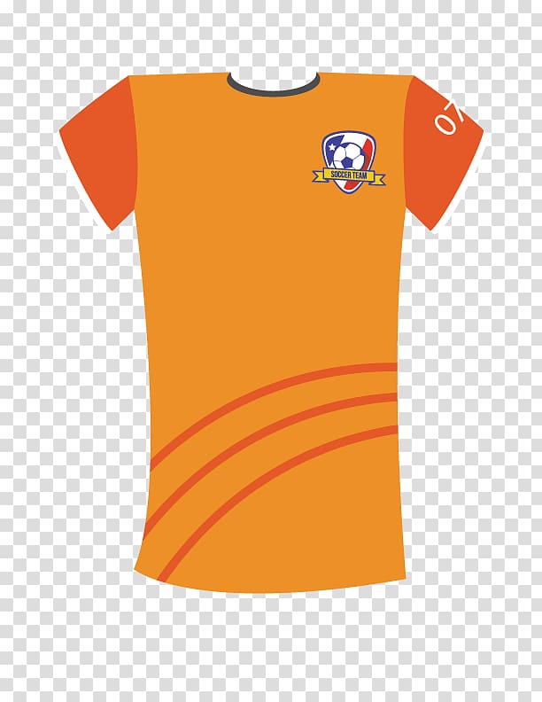 T-shirt Jersey, Orange Soccer Jersey transparent background PNG clipart
