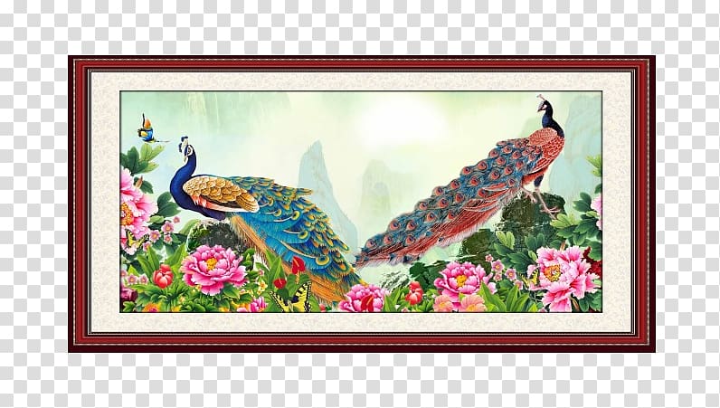 Visual arts painting, Peacock paintings transparent background PNG clipart