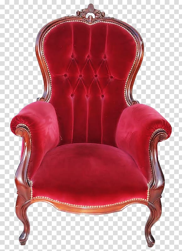 Wing chair Furniture Couch, Red Seat transparent background PNG clipart