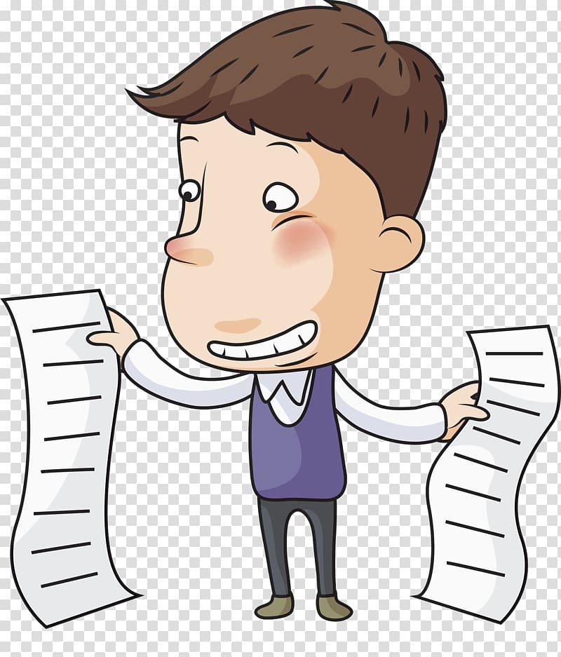 Paper Accounting Company , The man with the bill transparent background PNG clipart