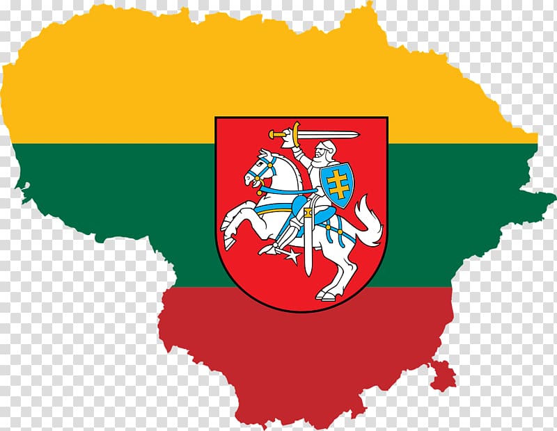 Flag of Lithuania Map, eleven transparent background PNG clipart