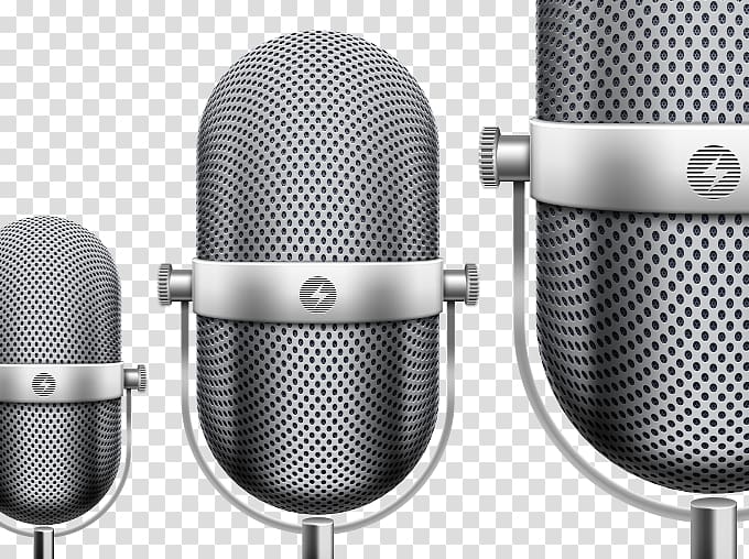 Microphone Headphones, Silver Microphone transparent background PNG clipart