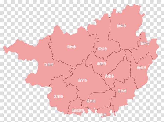 Yangshuo County Liucheng County Wuming District Liuzhou South Central China, Guangxi Province pink map transparent background PNG clipart