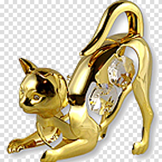 Cat Gold Kitten, Golden cat bow transparent background PNG clipart