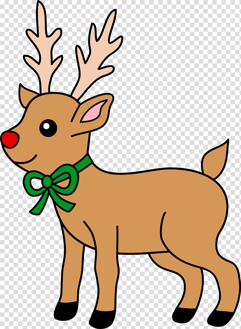 Rudolph Santa Clauss reindeer Christmas , Reindeer Atlers transparent background PNG clipart
