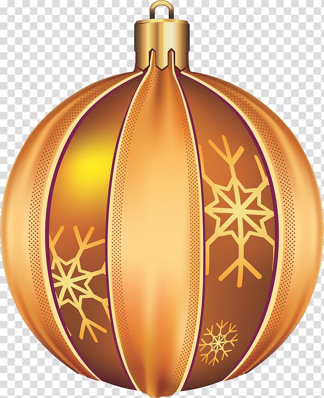 Pumpkin New Year , golden ornament transparent background PNG clipart