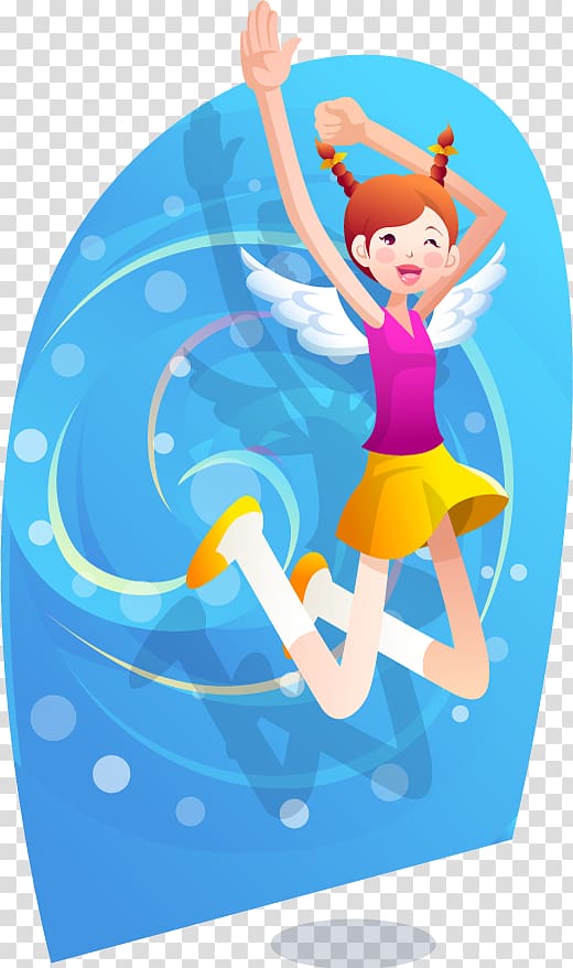 Cartoon Illustration, Happy little angel transparent background PNG clipart