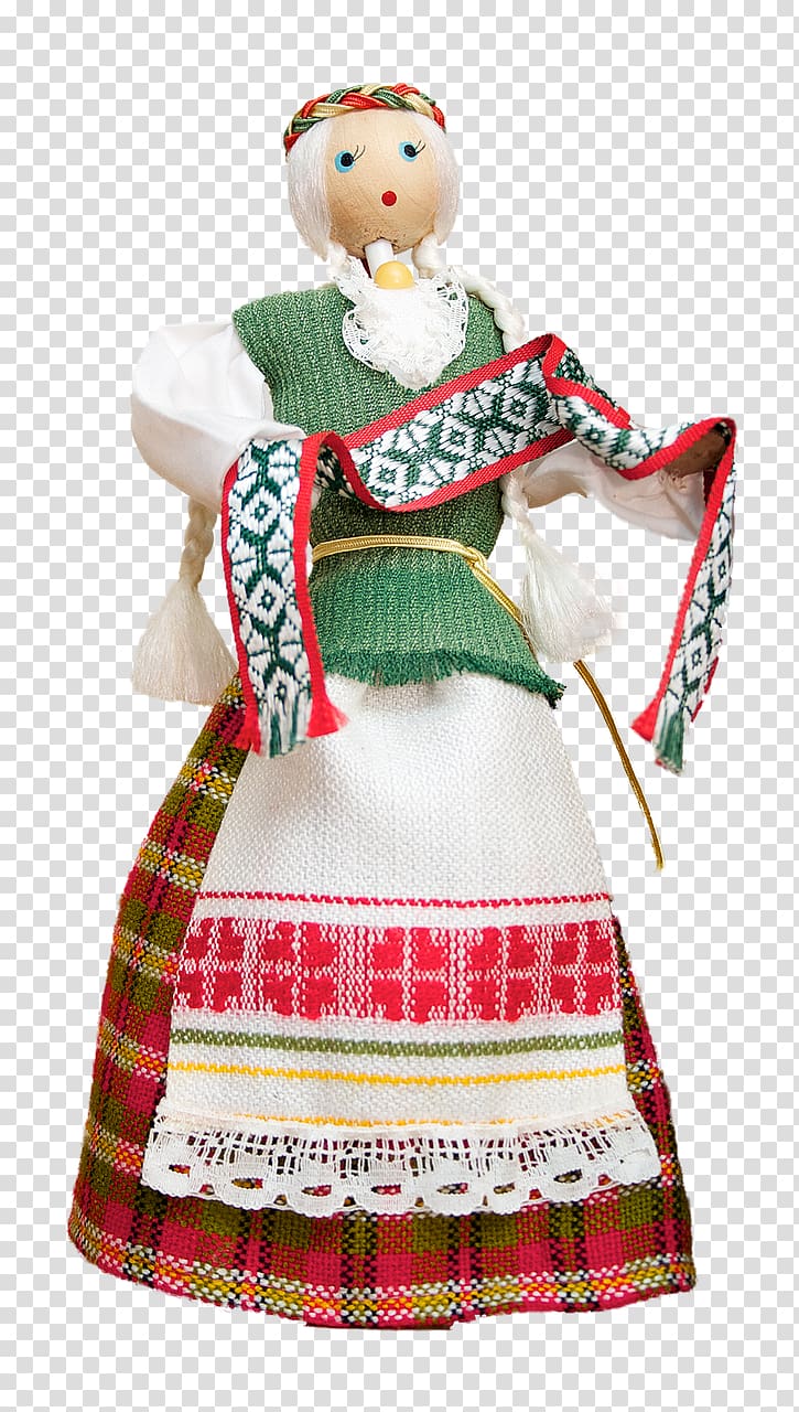 Doll Gargždai Lithuanian Folk costume, doll transparent background PNG clipart