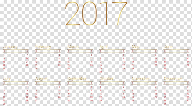 2017 calendar illustration, Paper Graphic design Brand Pattern, Calendar 2017 transparent background PNG clipart