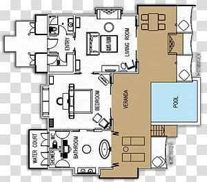 White And Brown 3d Floor Plan Hilton Orlando Bonnet Creek Villa