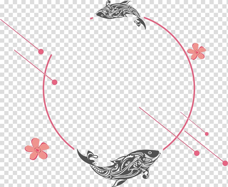 Poster, Carp and circle background decoration transparent background PNG clipart