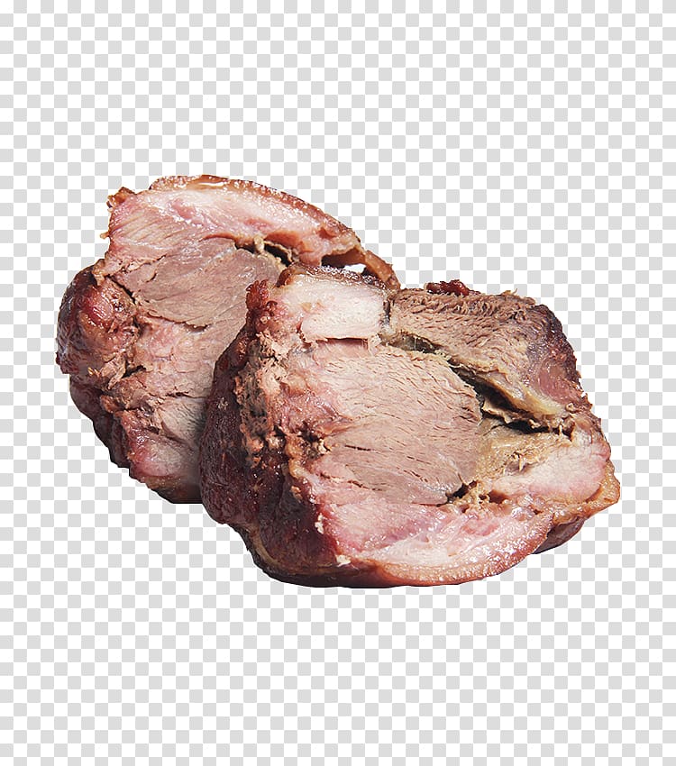 Roast beef Venison Ham Meat, Physical elbow meat transparent background PNG clipart