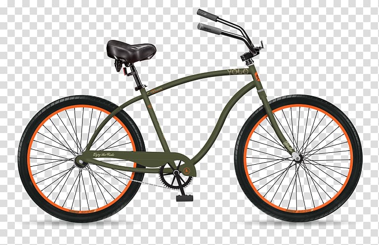 Cruiser bicycle Single-speed bicycle Mountain bike, orange fixie bikes transparent background PNG clipart