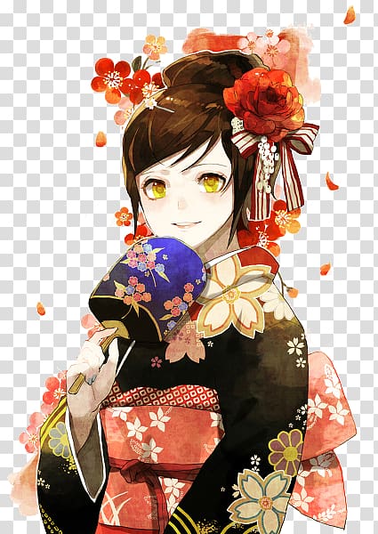 Kimono Anime Art, japan kimono transparent background PNG clipart