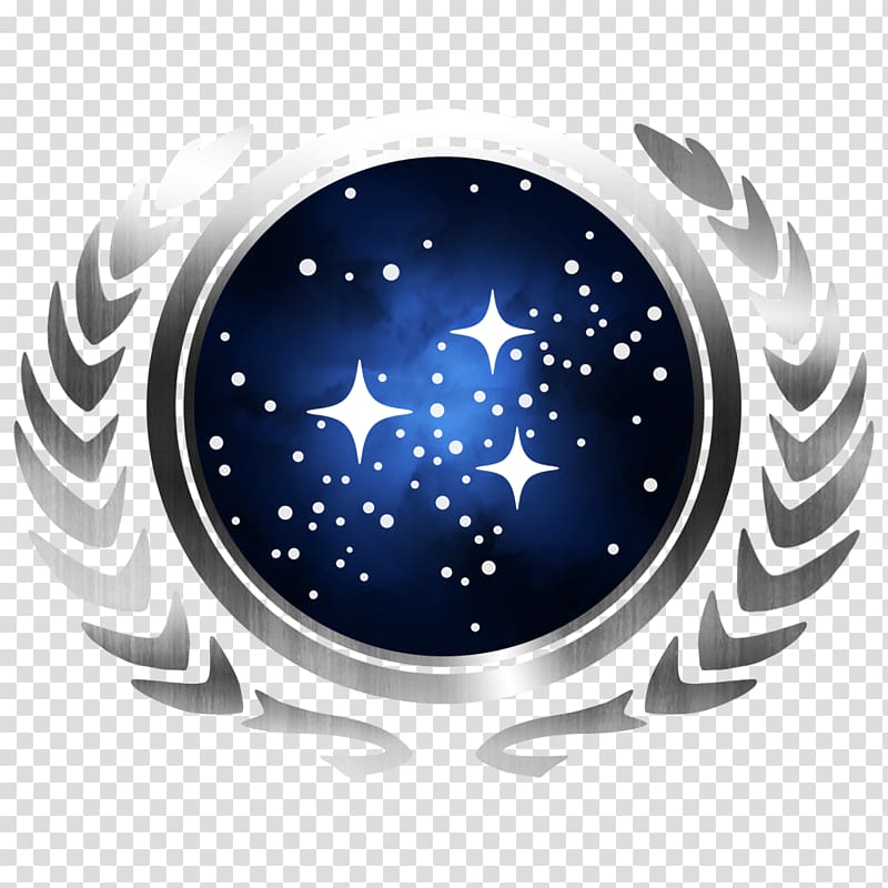 round gray and white stars logo illustration, Star Trek Federation Symbol transparent background PNG clipart