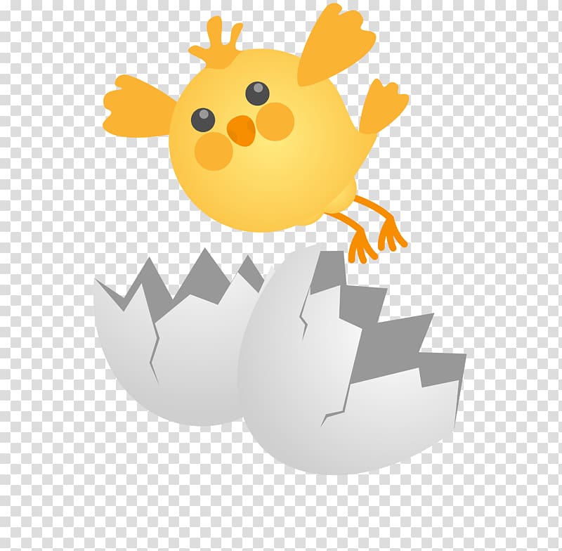Fried chicken Rotisserie chicken Buffalo wing, yellow broken shell flying Easter bubble chick transparent background PNG clipart